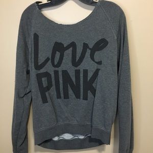 Off the shoulder Pink Victoria Secret Sweatshirt